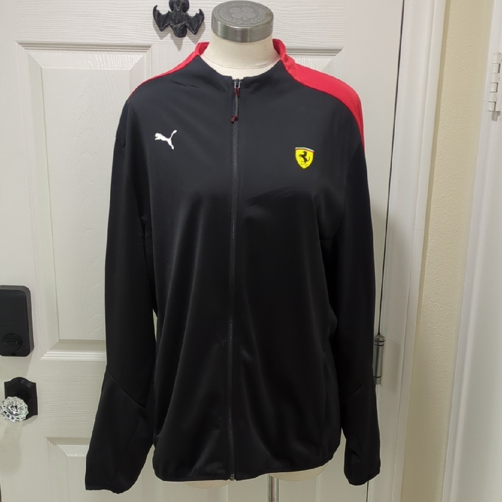 Licensed Puma F1 Ferrari Men's Black and Red Track Jacket